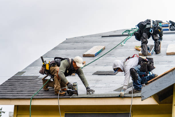 Professional Gutter Installation technician working in Easton, PA